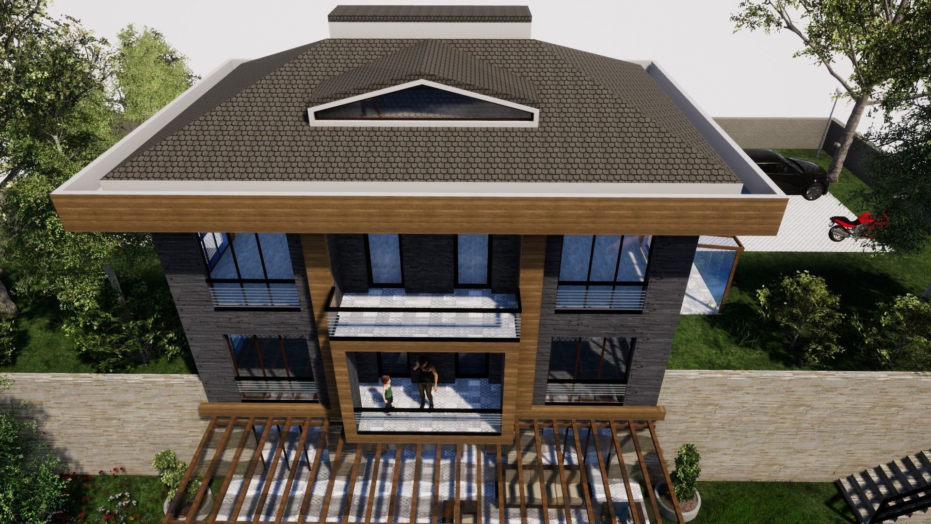 TRIPLEX HOUSE Free low-poly 3D model_17