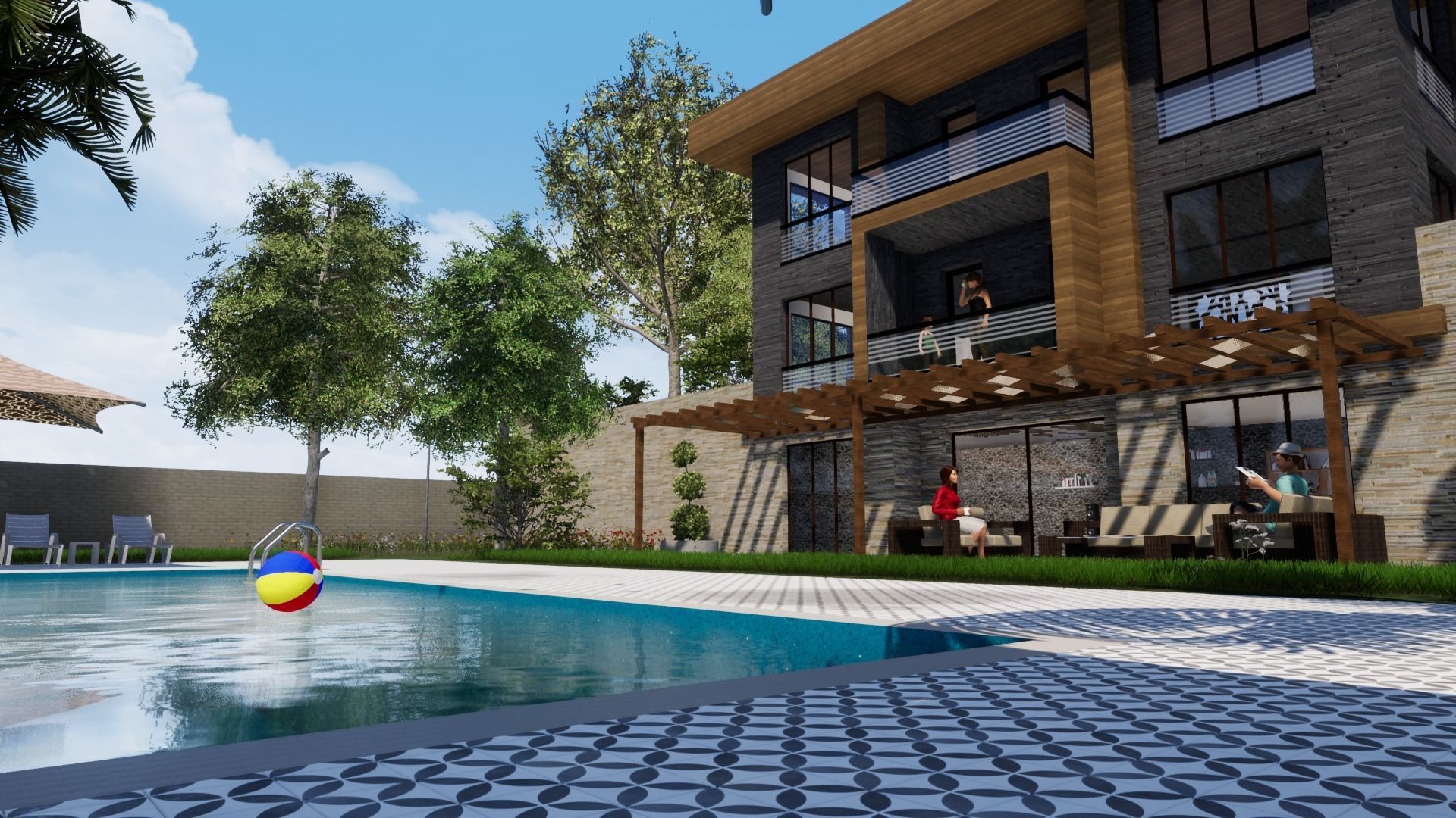 TRIPLEX HOUSE Free low-poly 3D model_21