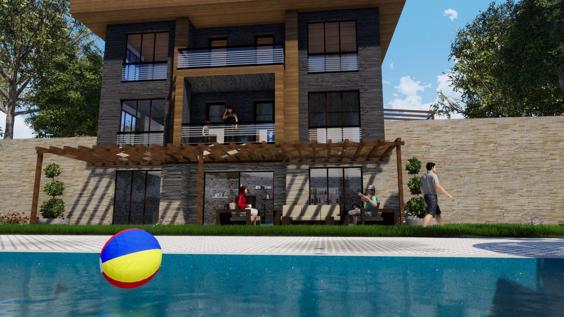 TRIPLEX HOUSE Free low-poly 3D model_20