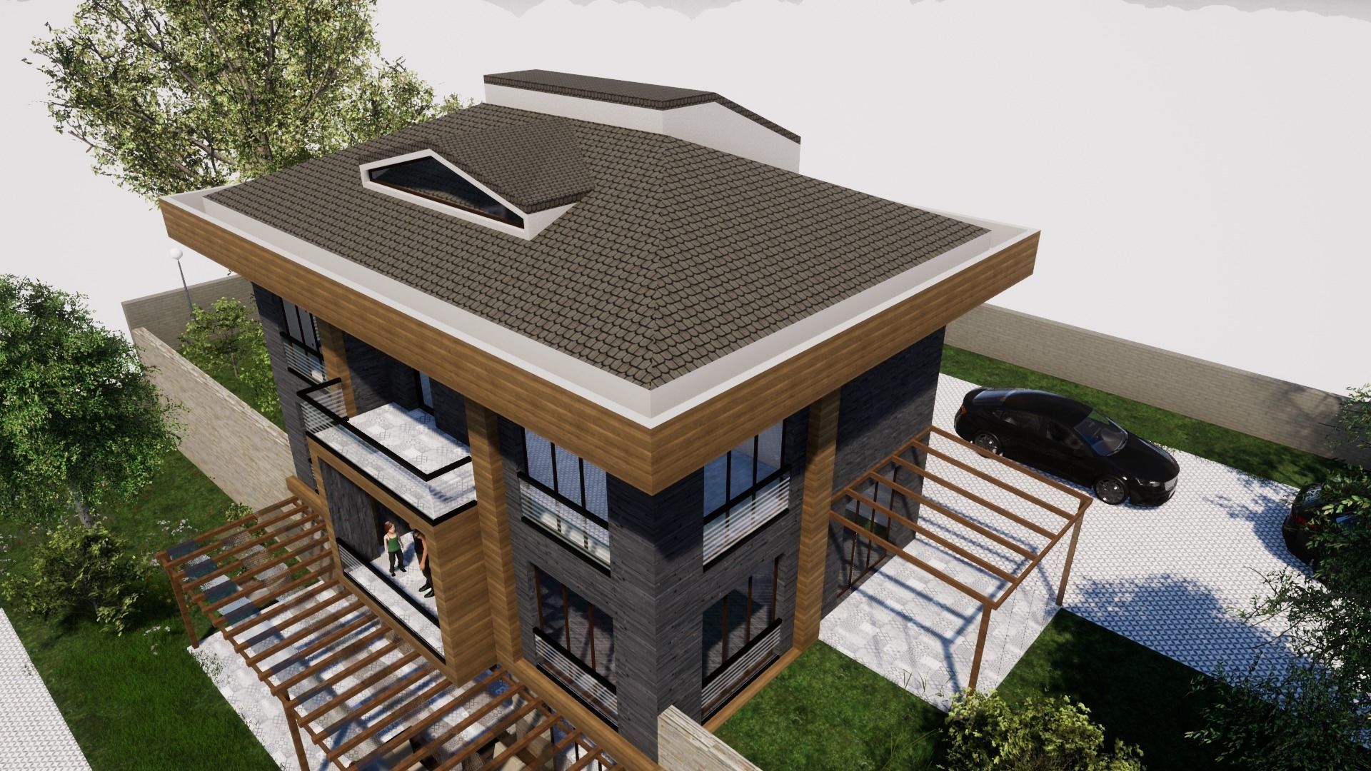 TRIPLEX HOUSE Free low-poly 3D model_19