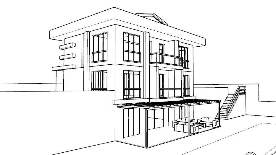TRIPLEX HOUSE Free low-poly 3D model_35