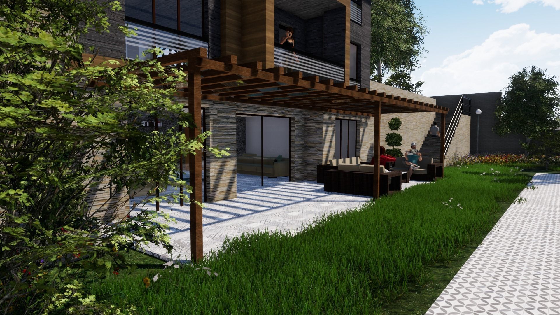 TRIPLEX HOUSE Free low-poly 3D model_24