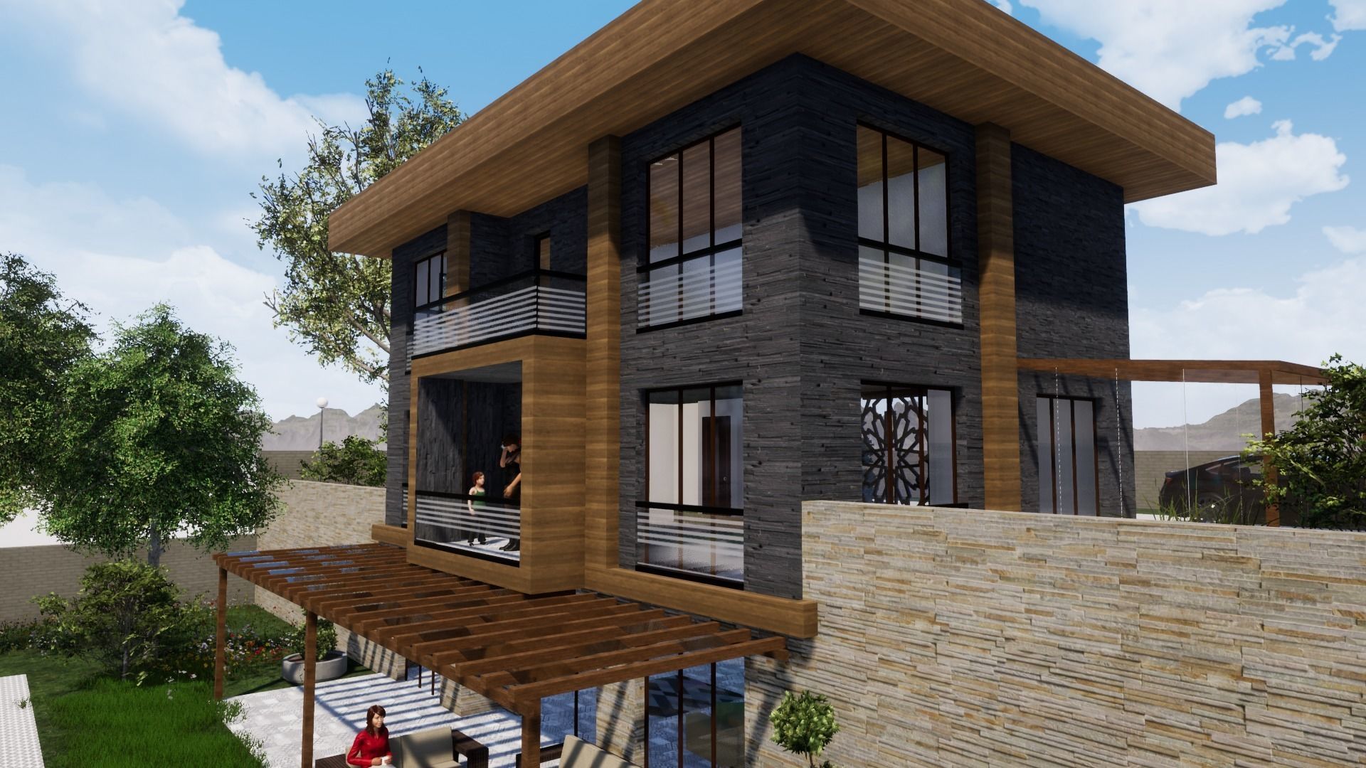 TRIPLEX HOUSE Free low-poly 3D model_26