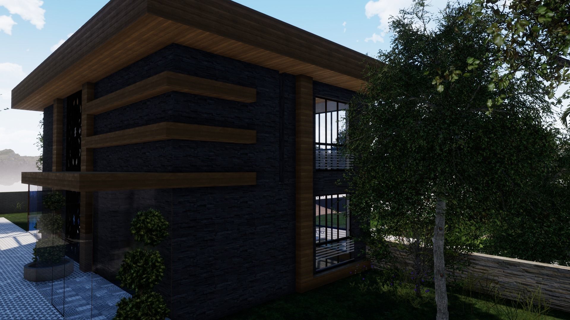 TRIPLEX HOUSE Free low-poly 3D model_7