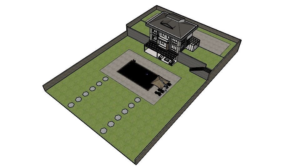 TRIPLEX HOUSE Free low-poly 3D model_33