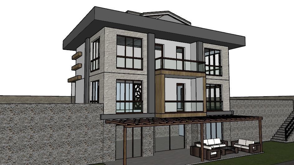 TRIPLEX HOUSE Free low-poly 3D model_31