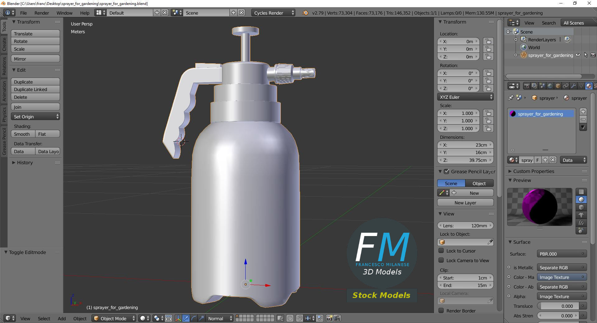 Sprayer for gardening 3D model_9