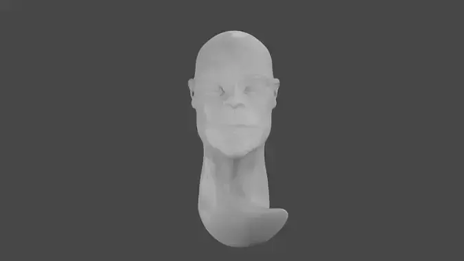 Human Face without texture 3D model