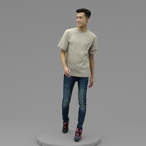 A Handsome Man Walking Along 3D model
