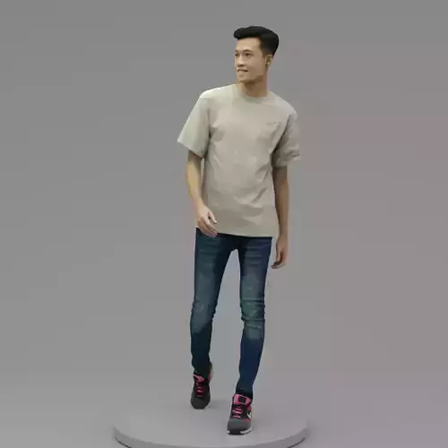 A Handsome Man Walking Along