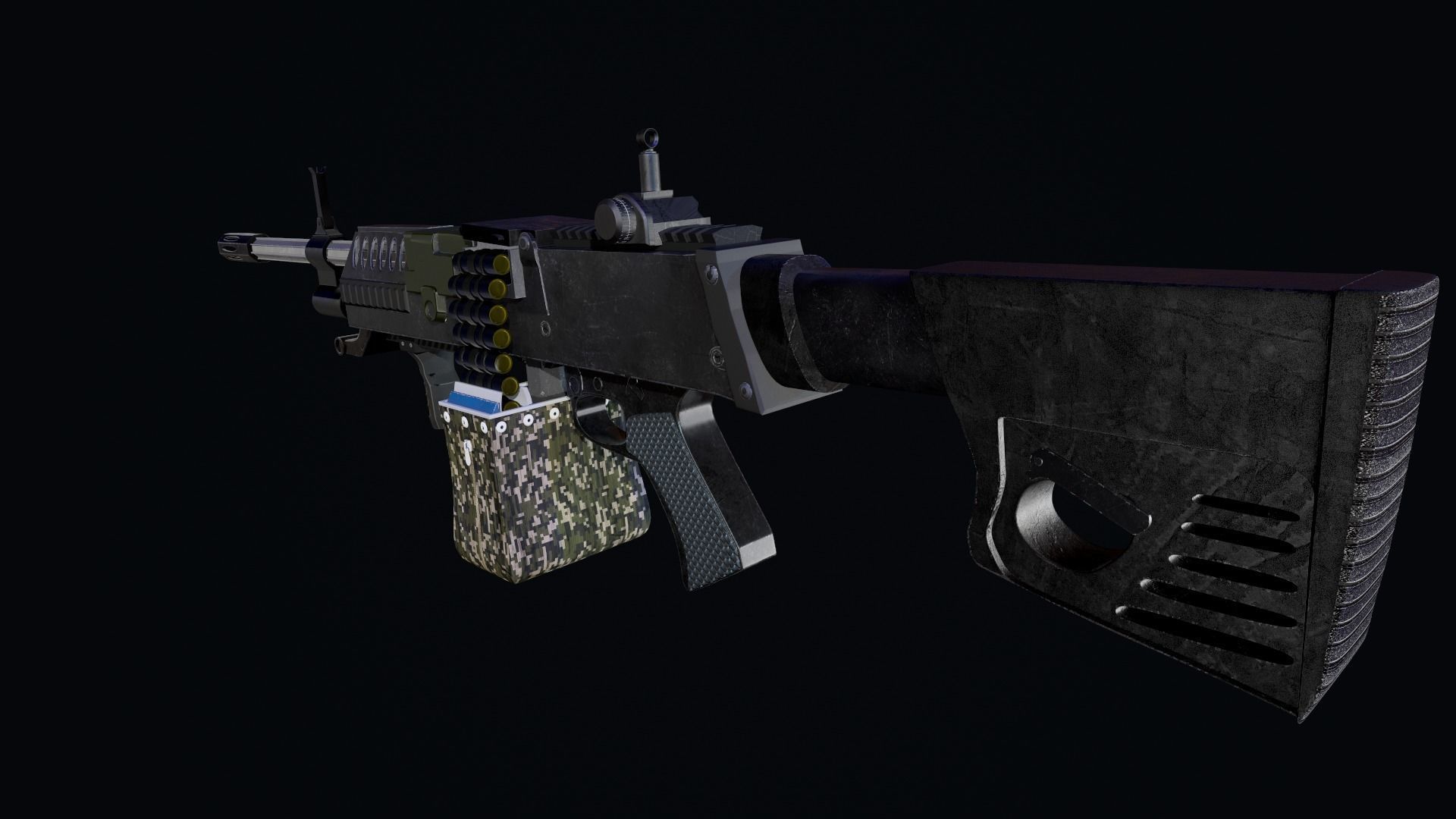 LSAT  machine gun 3D model_2