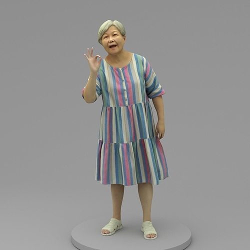 An Old Lady Talking To Somebody 3D model