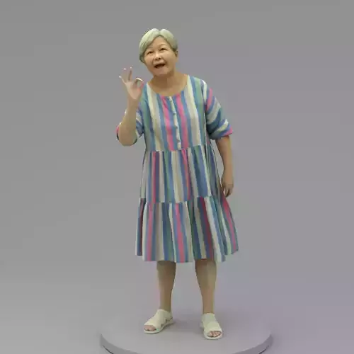 An Old Lady Talking To Somebody 3D model