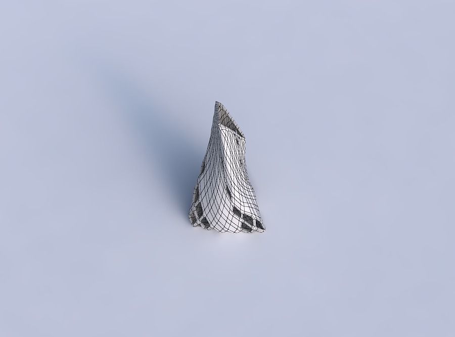 Vase twist grounded tipping triangle with diagonal grid latti... 3D print model_6