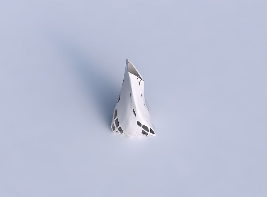 Vase twist grounded tipping triangle with diagonal grid latti... 3D print model_1