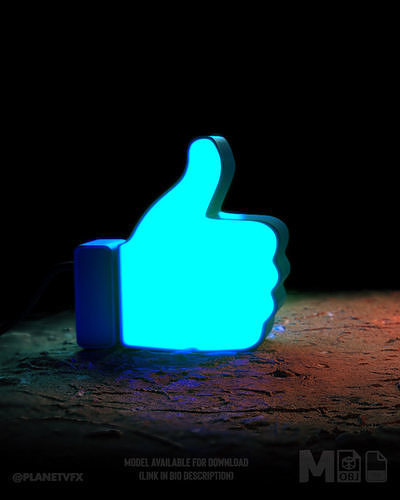 Thumbs Up and Down model Free low-poly 3D model
