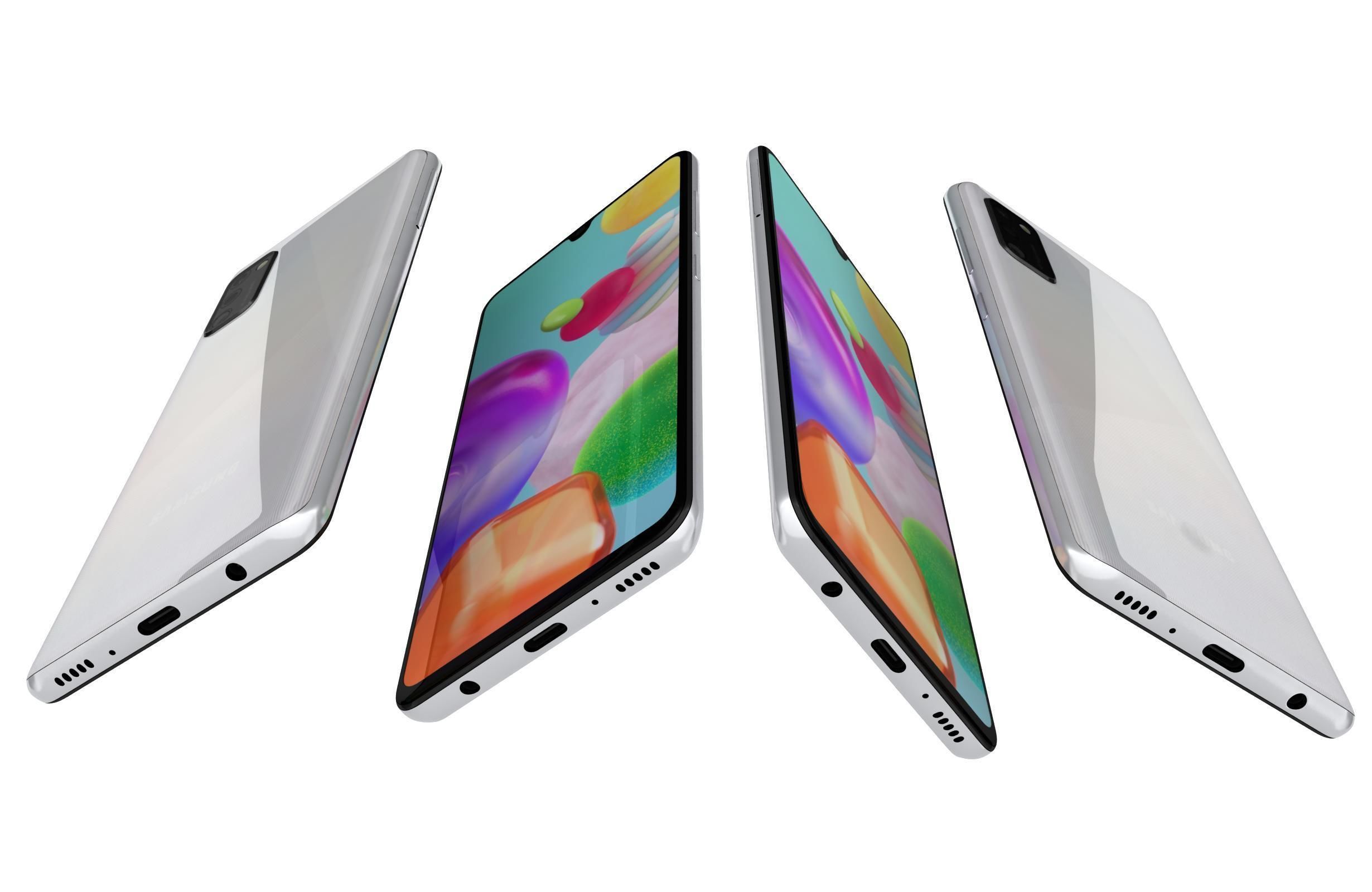 Samsung Galaxy A41 Prism Crush Silver 3D model_1