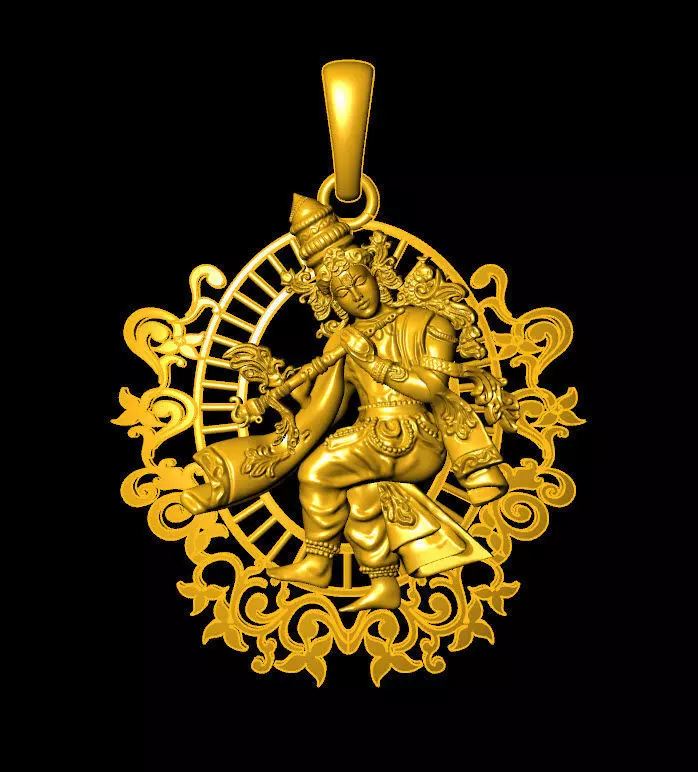 Krishna Pendent 3D CAD model ready to print 3D print model_0