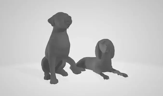 Dog 3d print two dogs