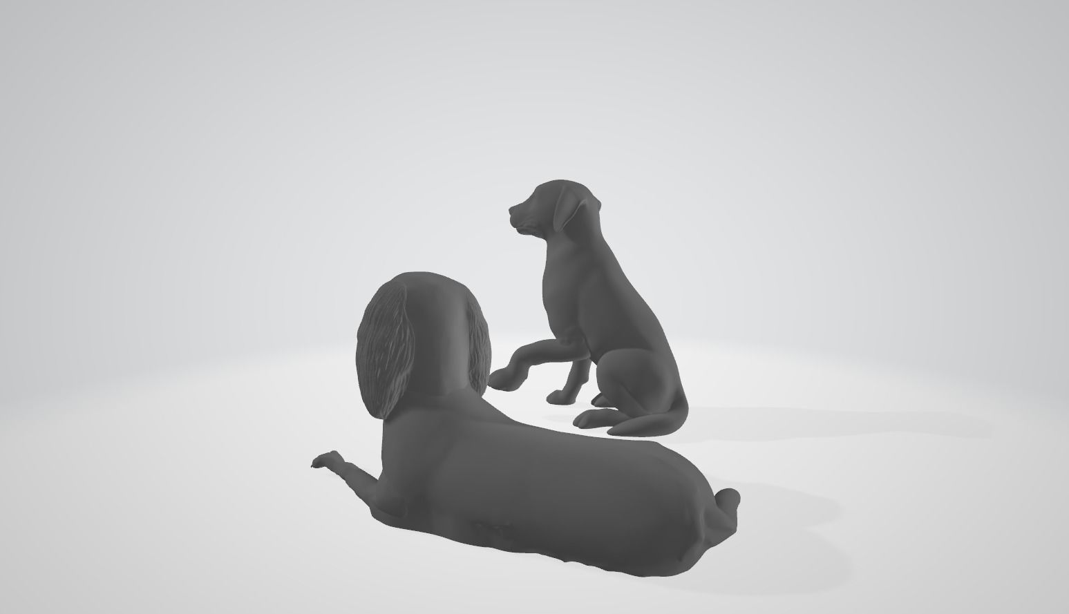 Dog 3d print two dogs 3D print model_2