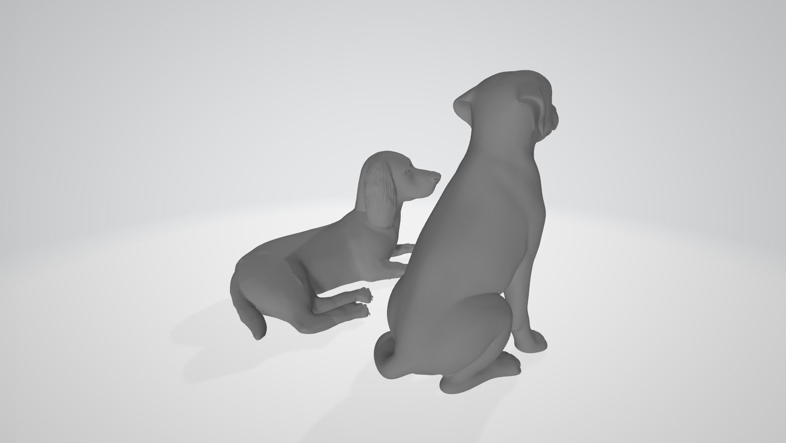 Dog 3d print two dogs 3D print model_3