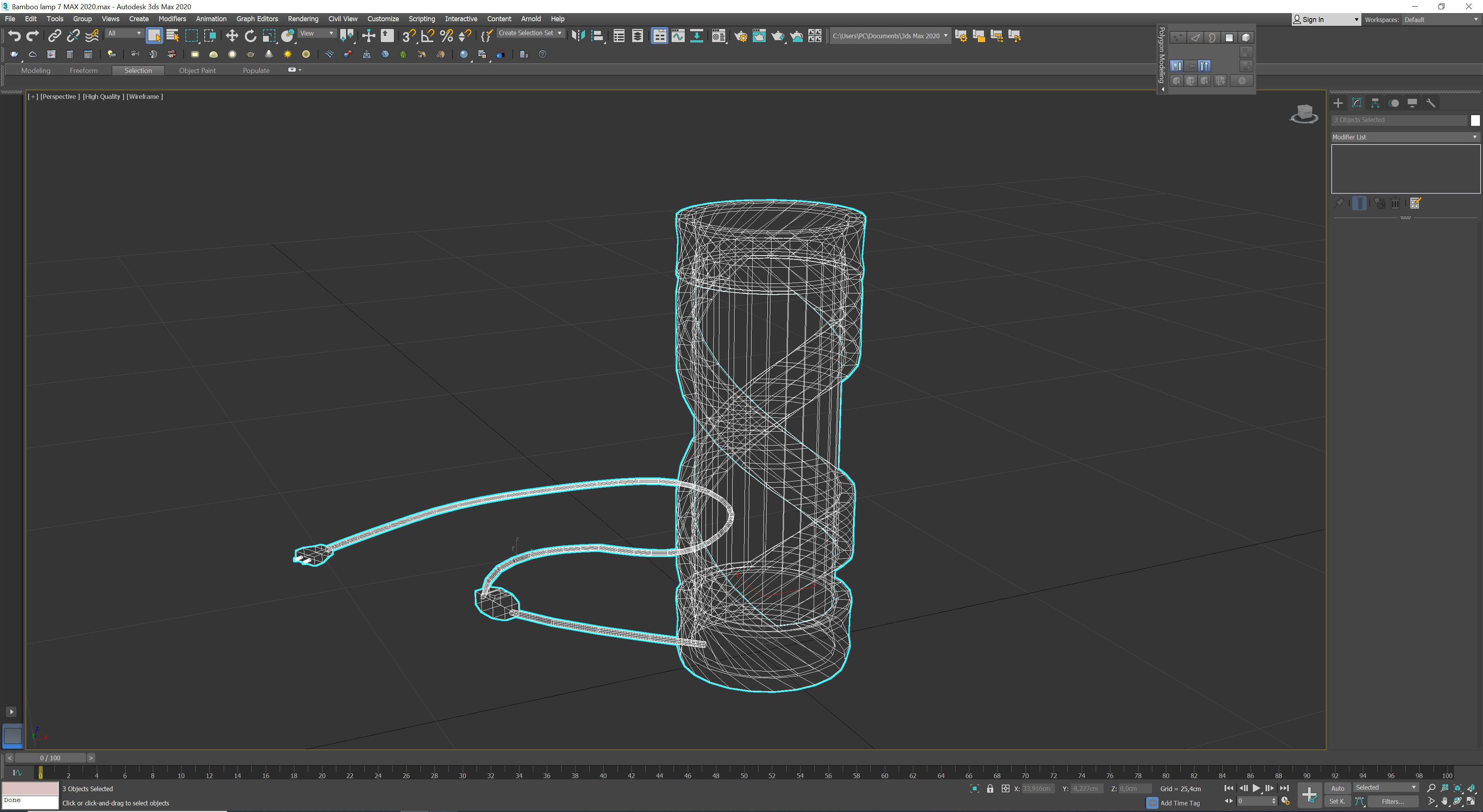 Bamboo Lamp 7 Low-poly 3D model_7