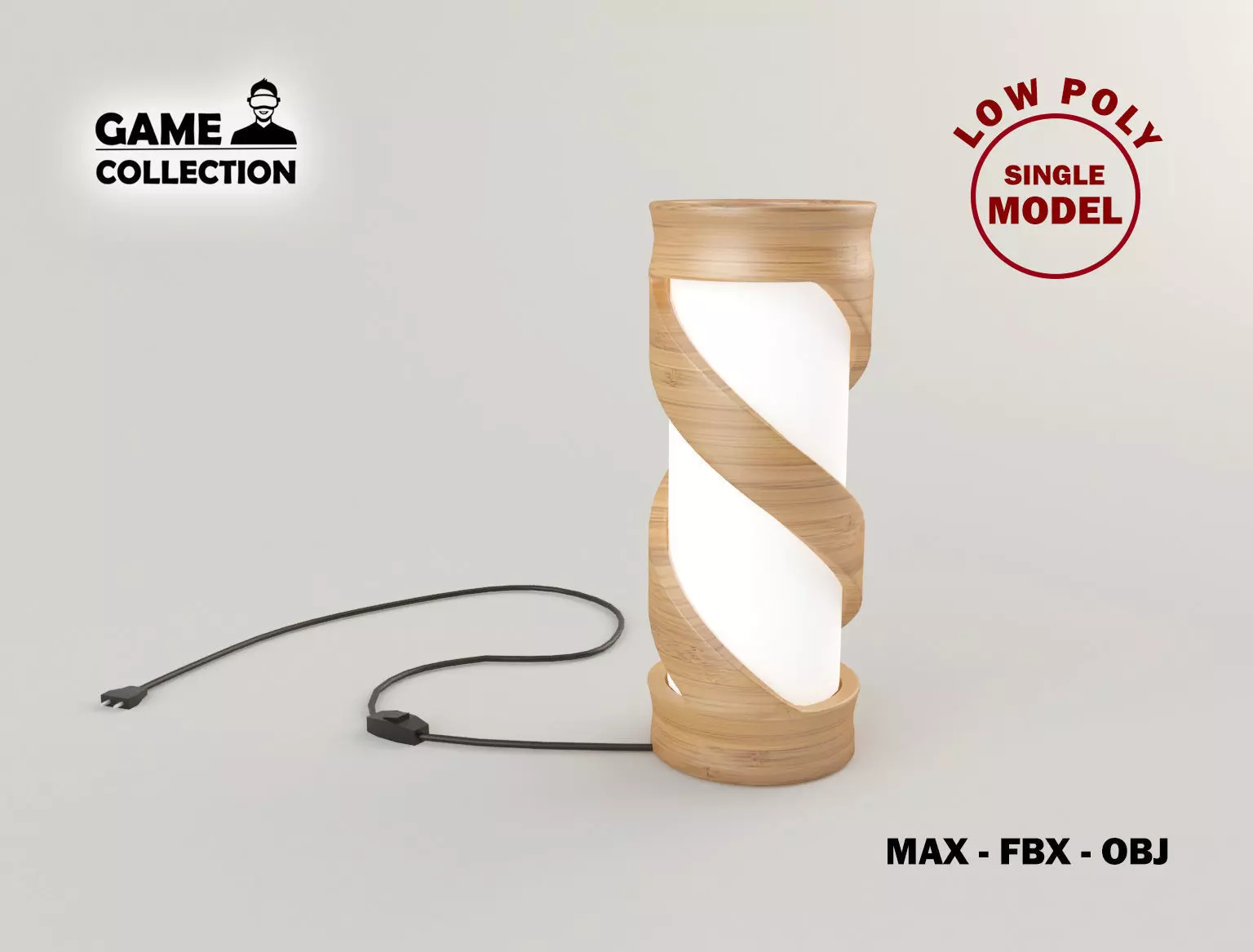 Bamboo Lamp 7 Low-poly 3D model_0