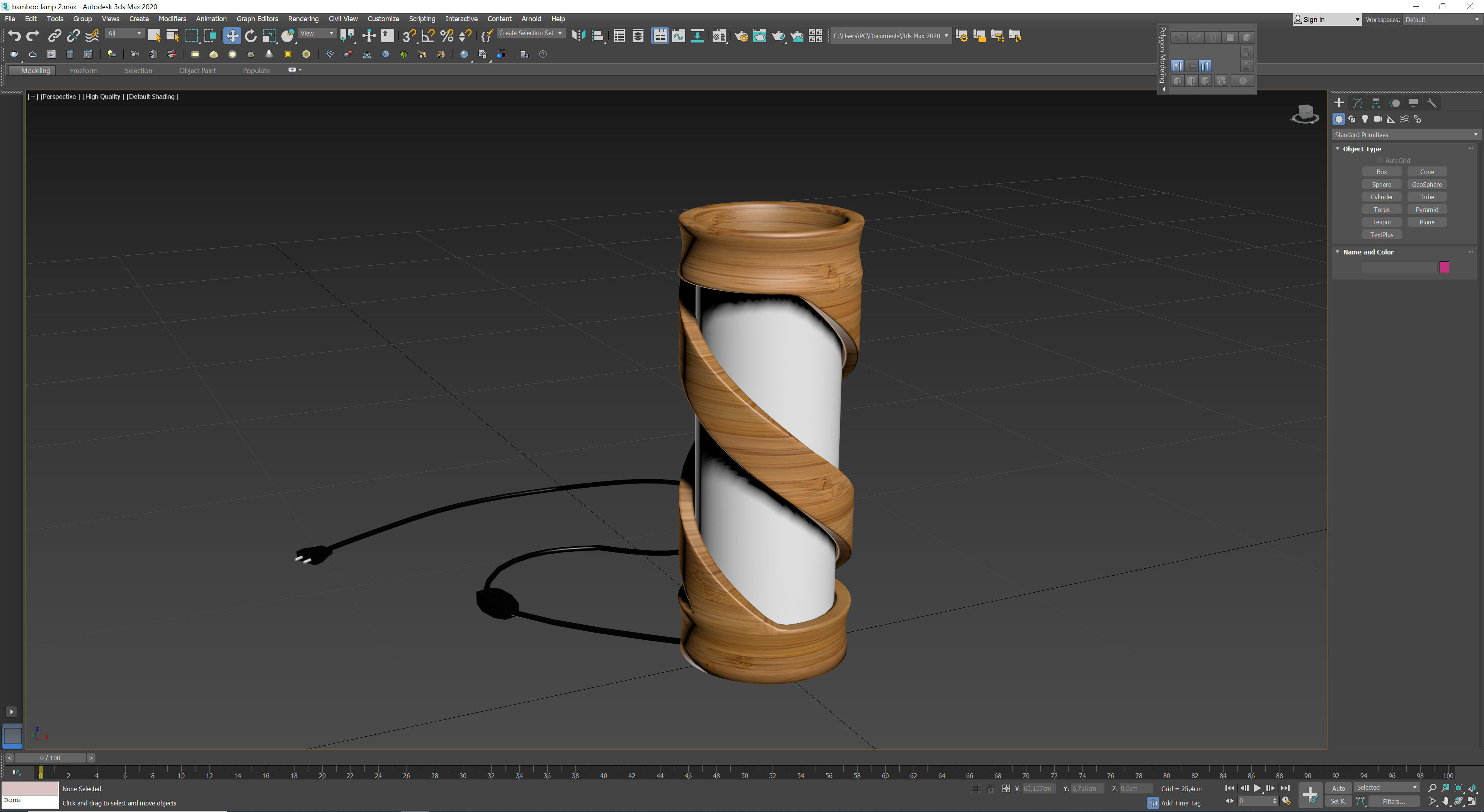 Bamboo Lamp 7 Low-poly 3D model_6
