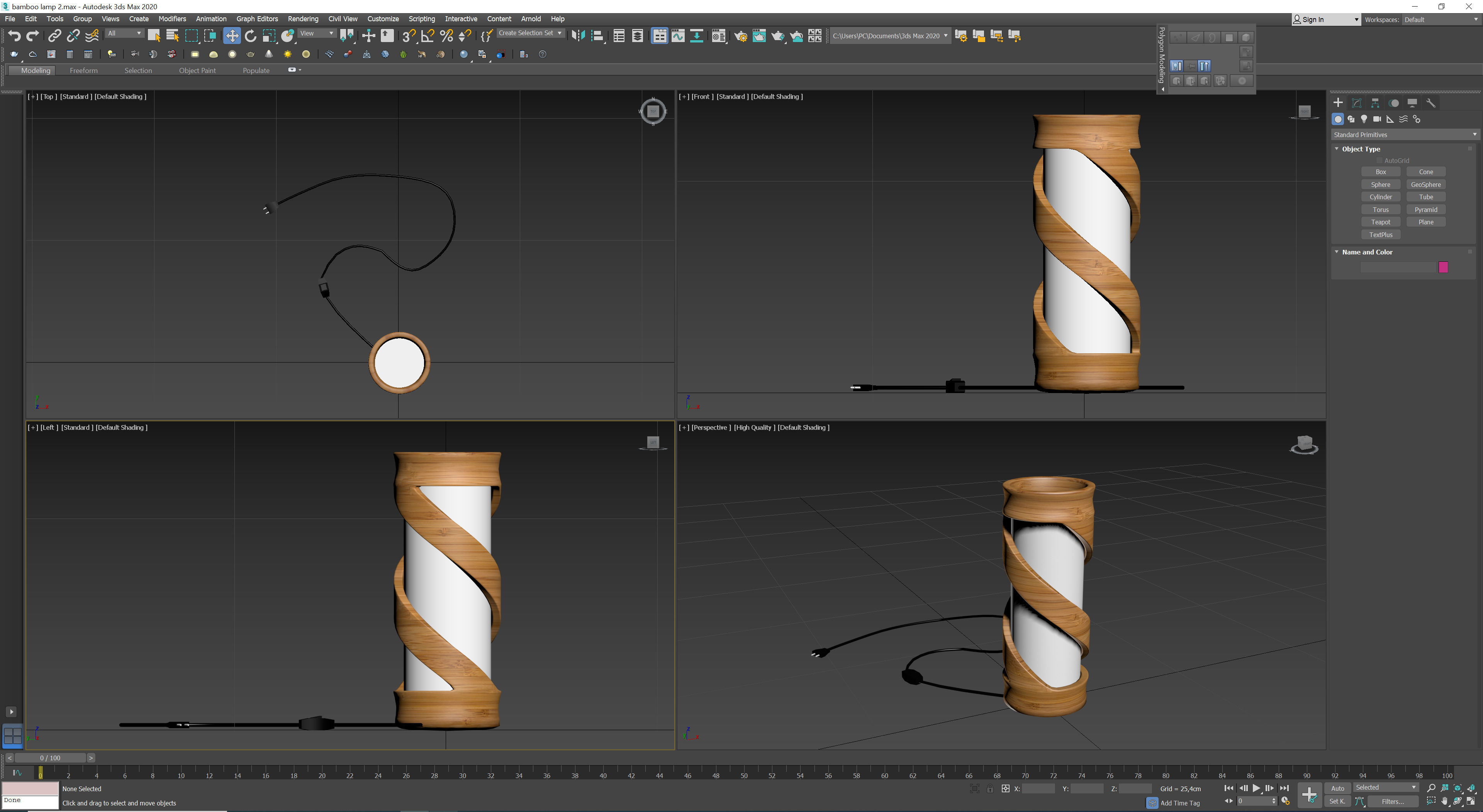 Bamboo Lamp 7 Low-poly 3D model_5