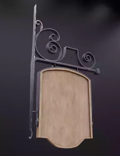 Signboard 3 wrought iron sign