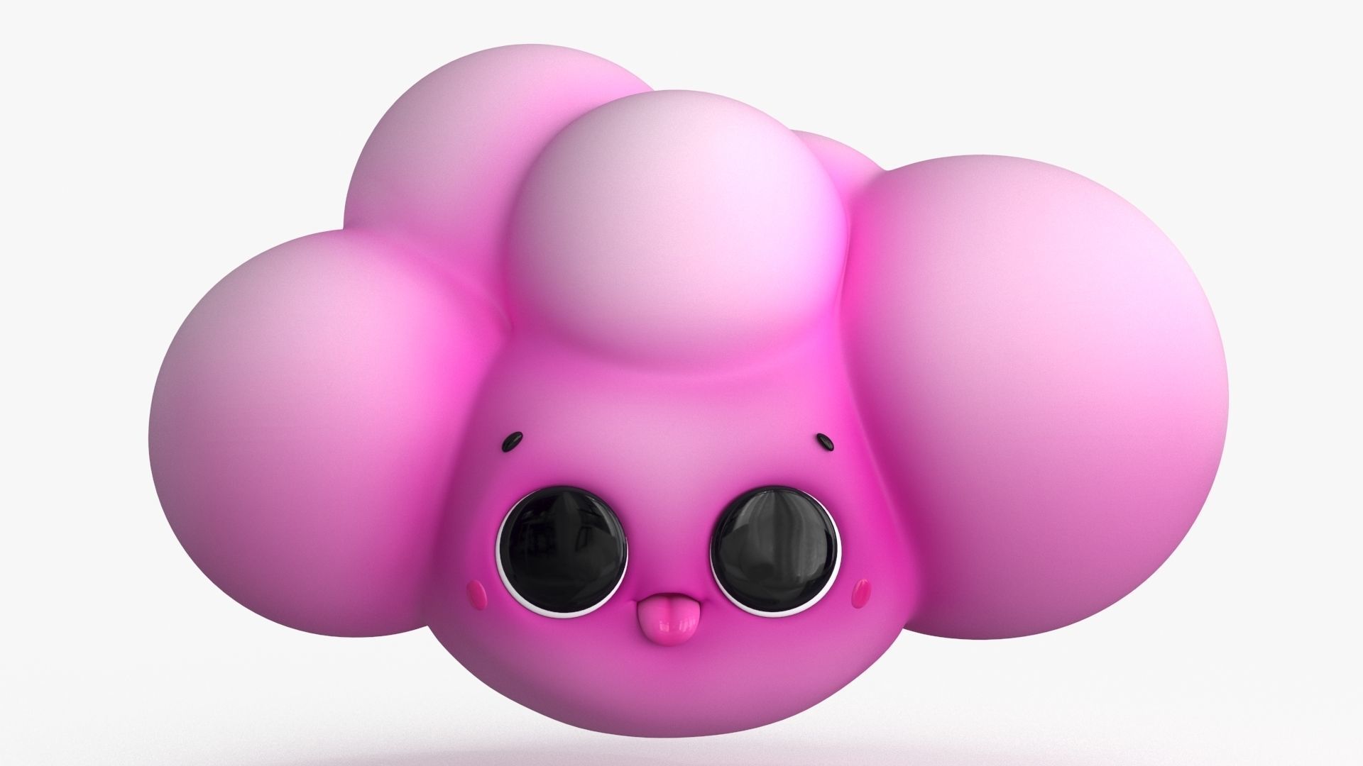 Cartoon Kawaii Cloud Low-poly 3D model_15