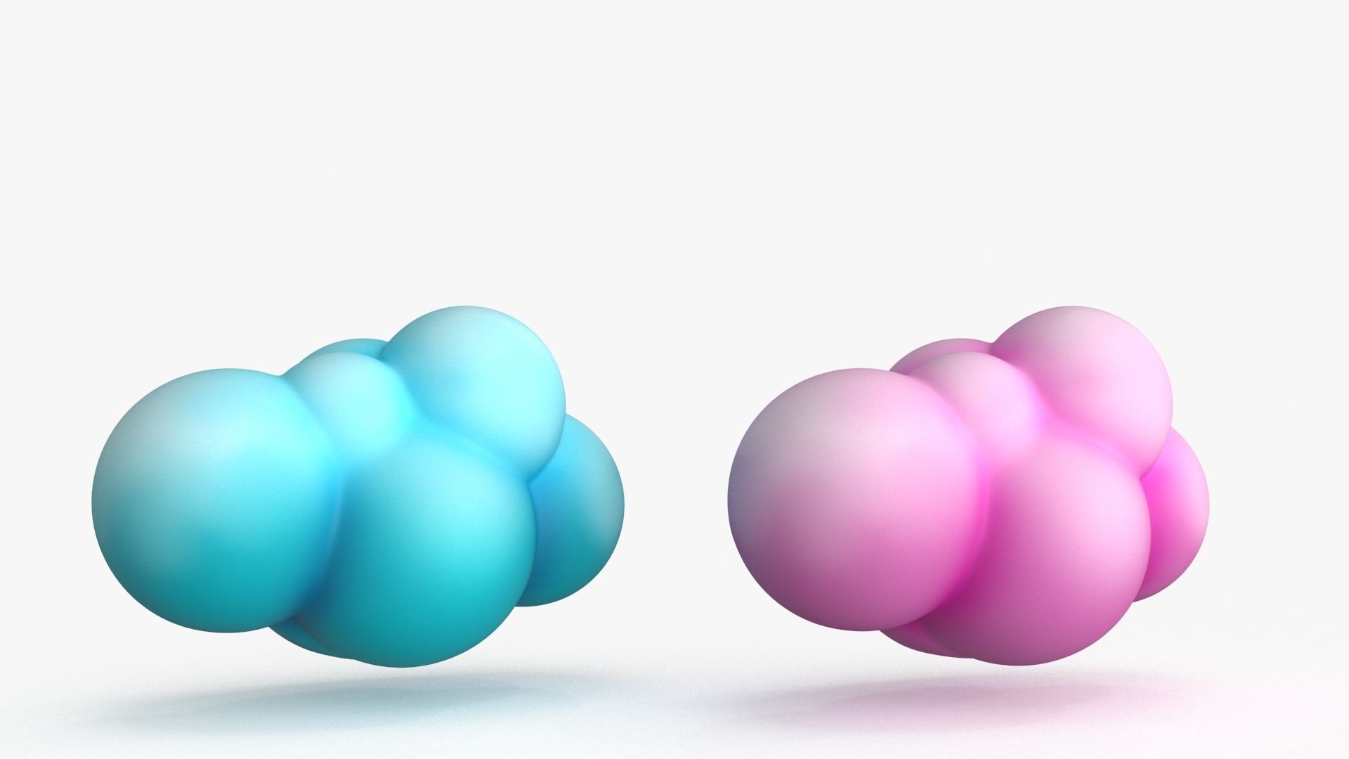Cartoon Kawaii Cloud Low-poly 3D model_9