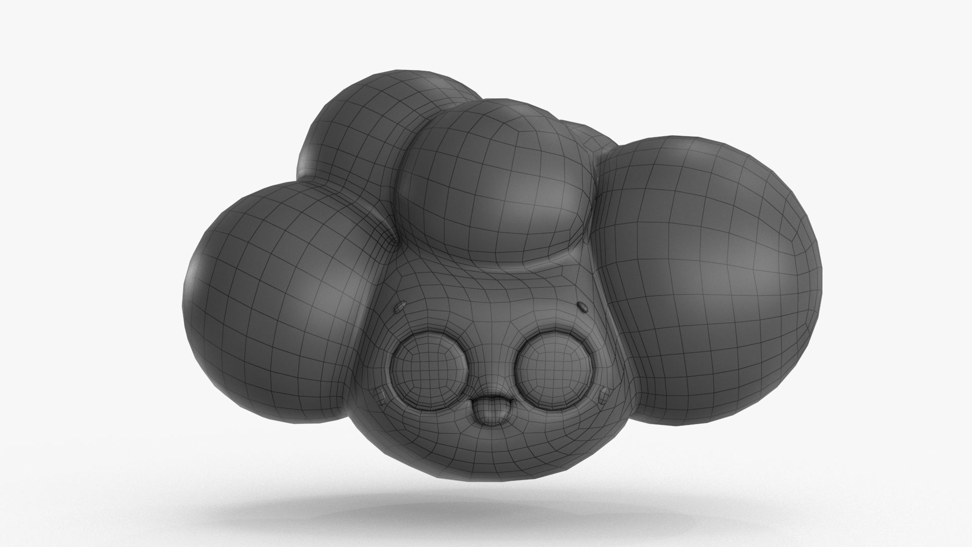Cartoon Kawaii Cloud Low-poly 3D model_17