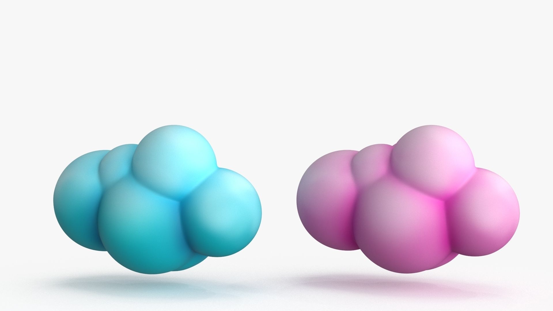 Cartoon Kawaii Cloud Low-poly 3D model_7