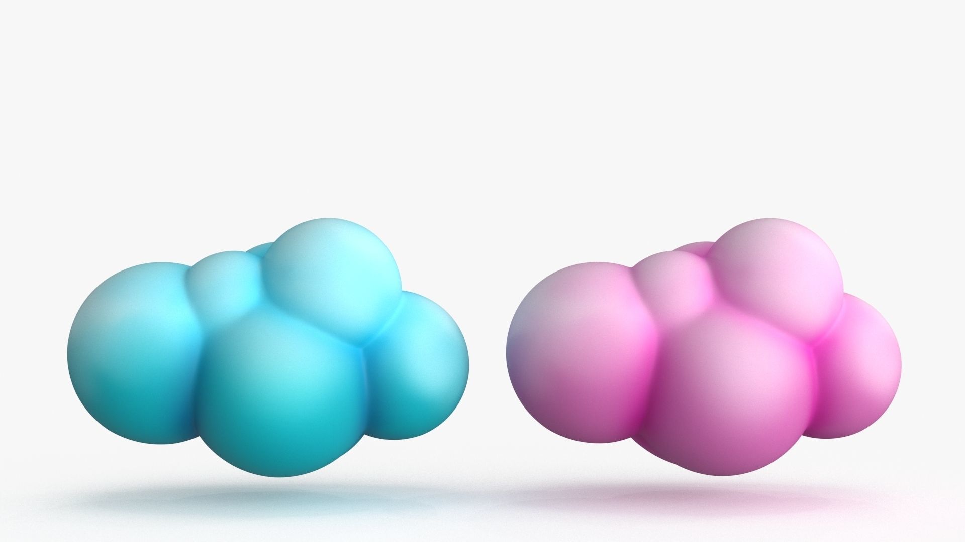 Cartoon Kawaii Cloud Low-poly 3D model_8