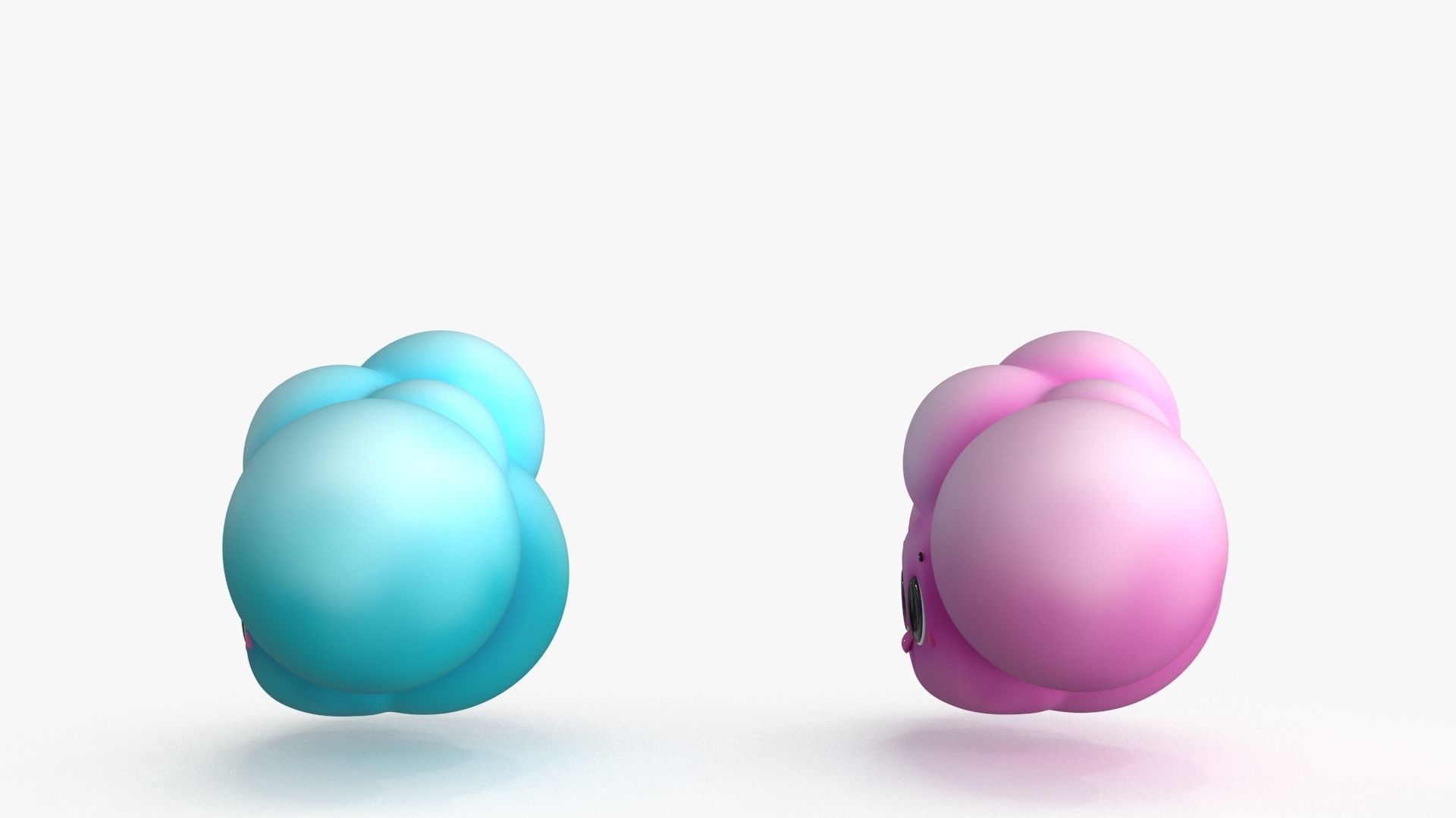 Cartoon Kawaii Cloud Low-poly 3D model_11