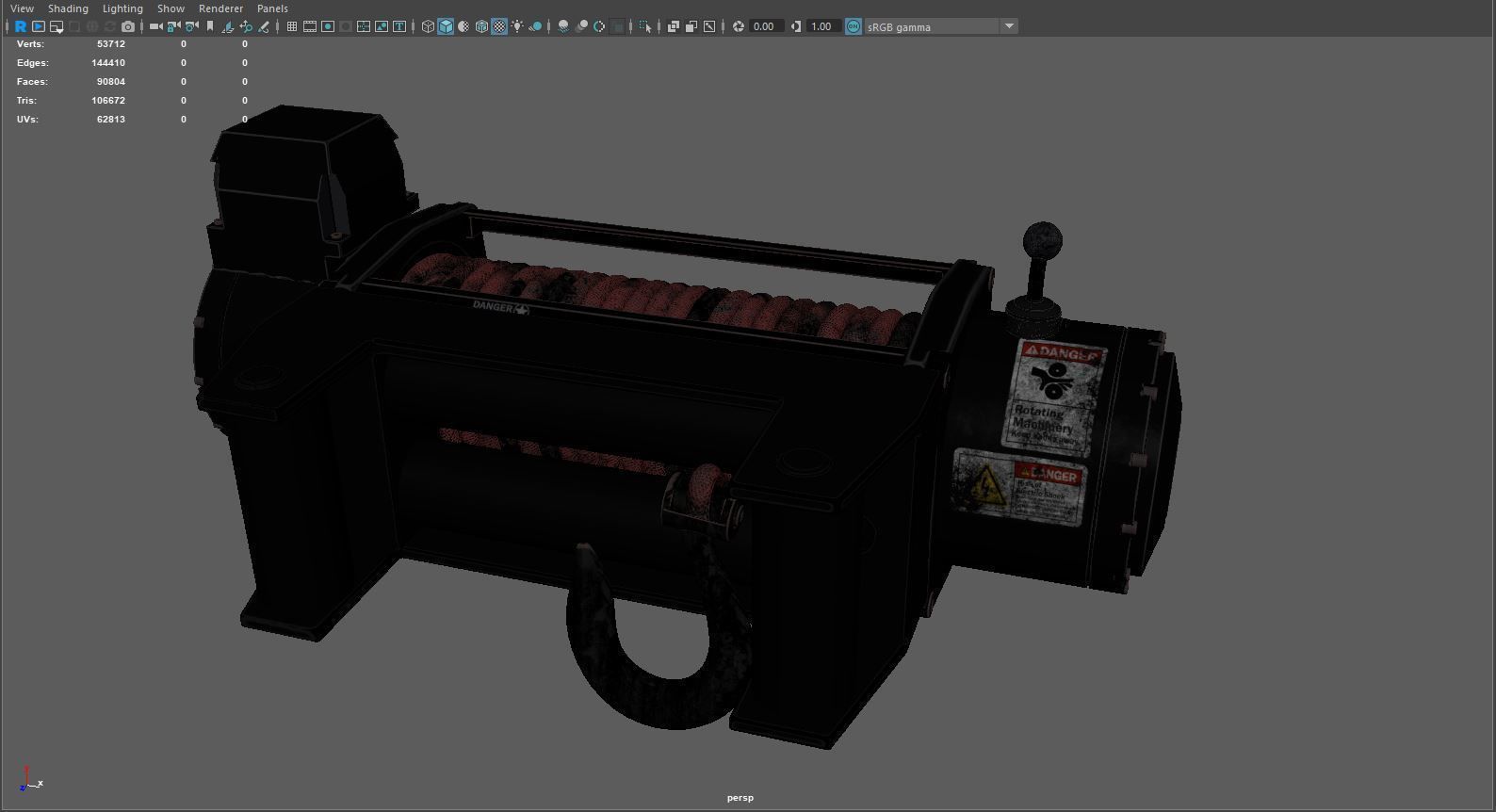 Car Winch 3D model_2