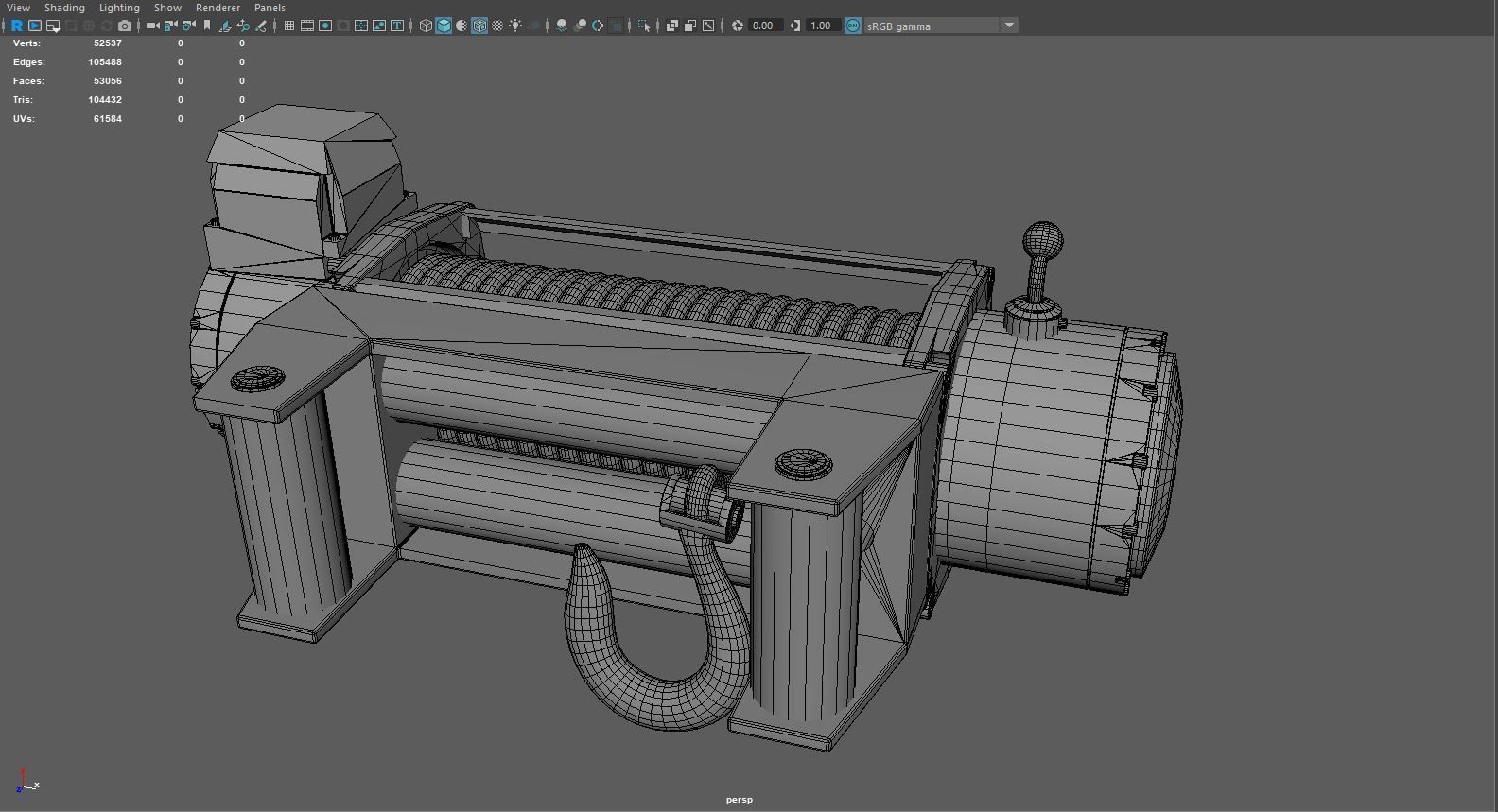 Car Winch 3D model_3