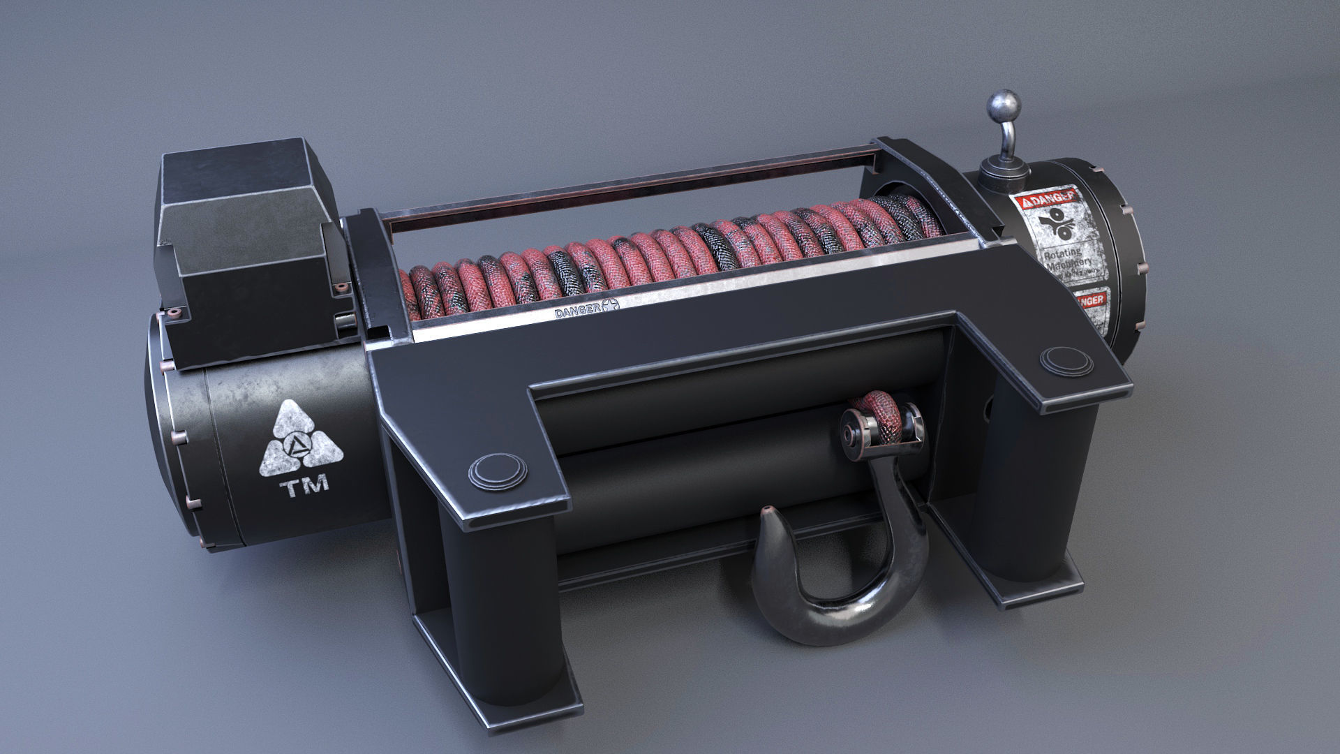 Car Winch 3D model_1