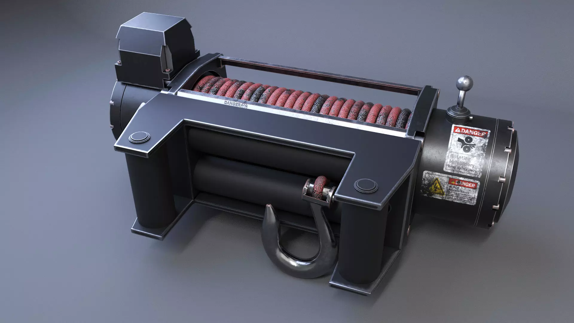 Car Winch 3D model_0