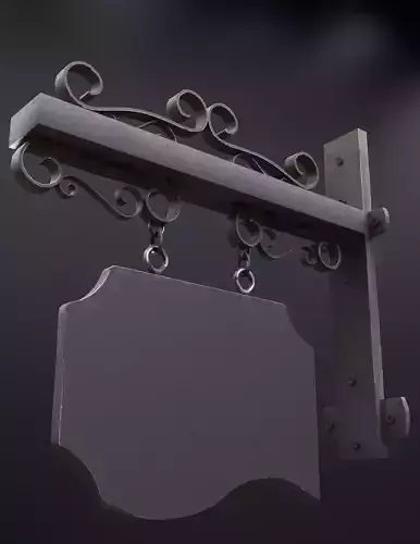 Signboard 4 metal sign hanging on wall