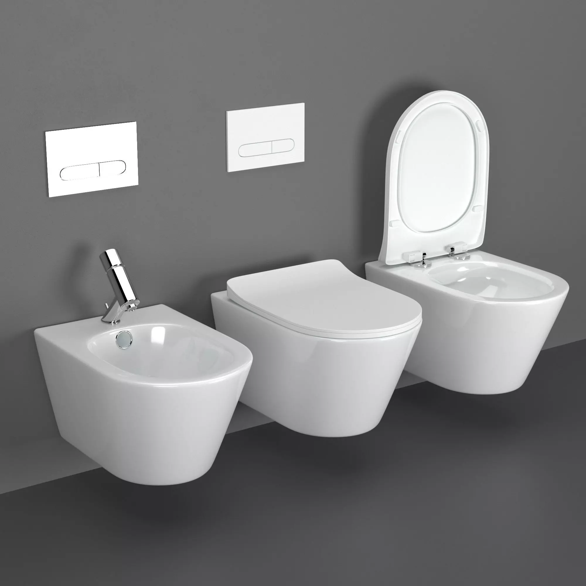 Volle Aiva bidet and rimless 3D model