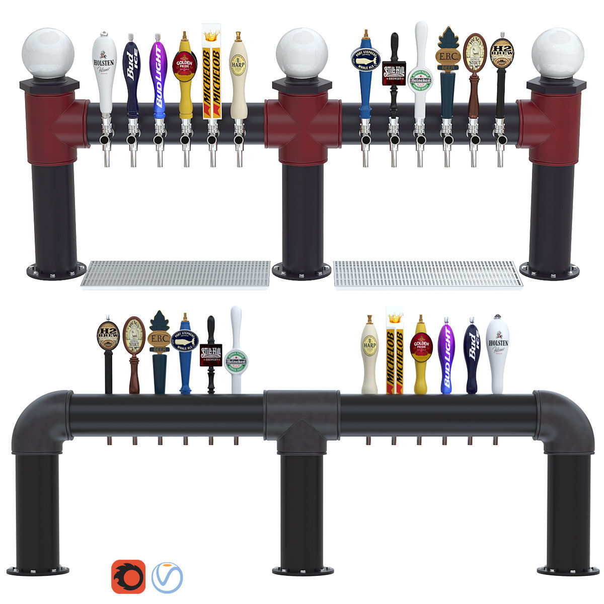 Industrial Draft Beer Towers