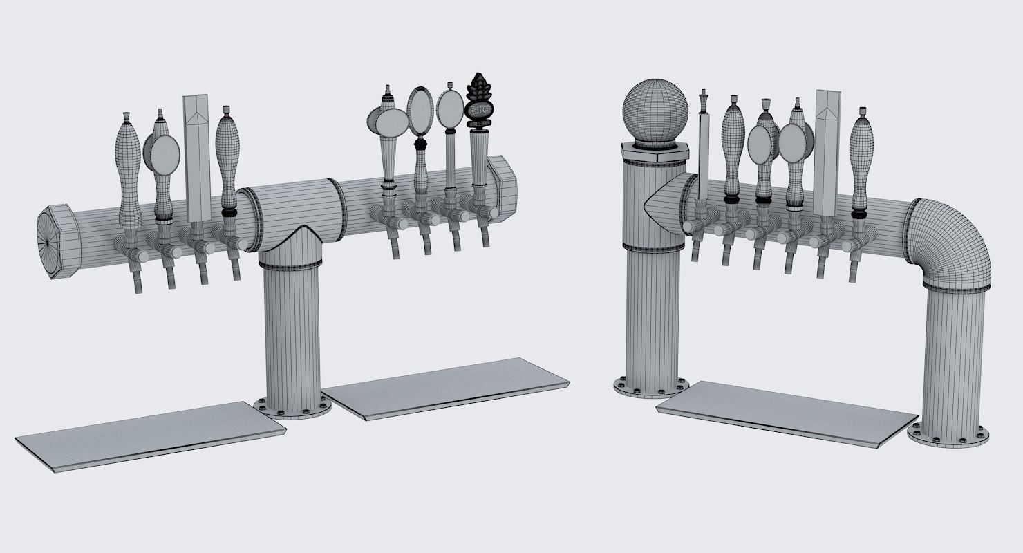 Industrial Pipe Draft Beer Towers 2 3D model_7