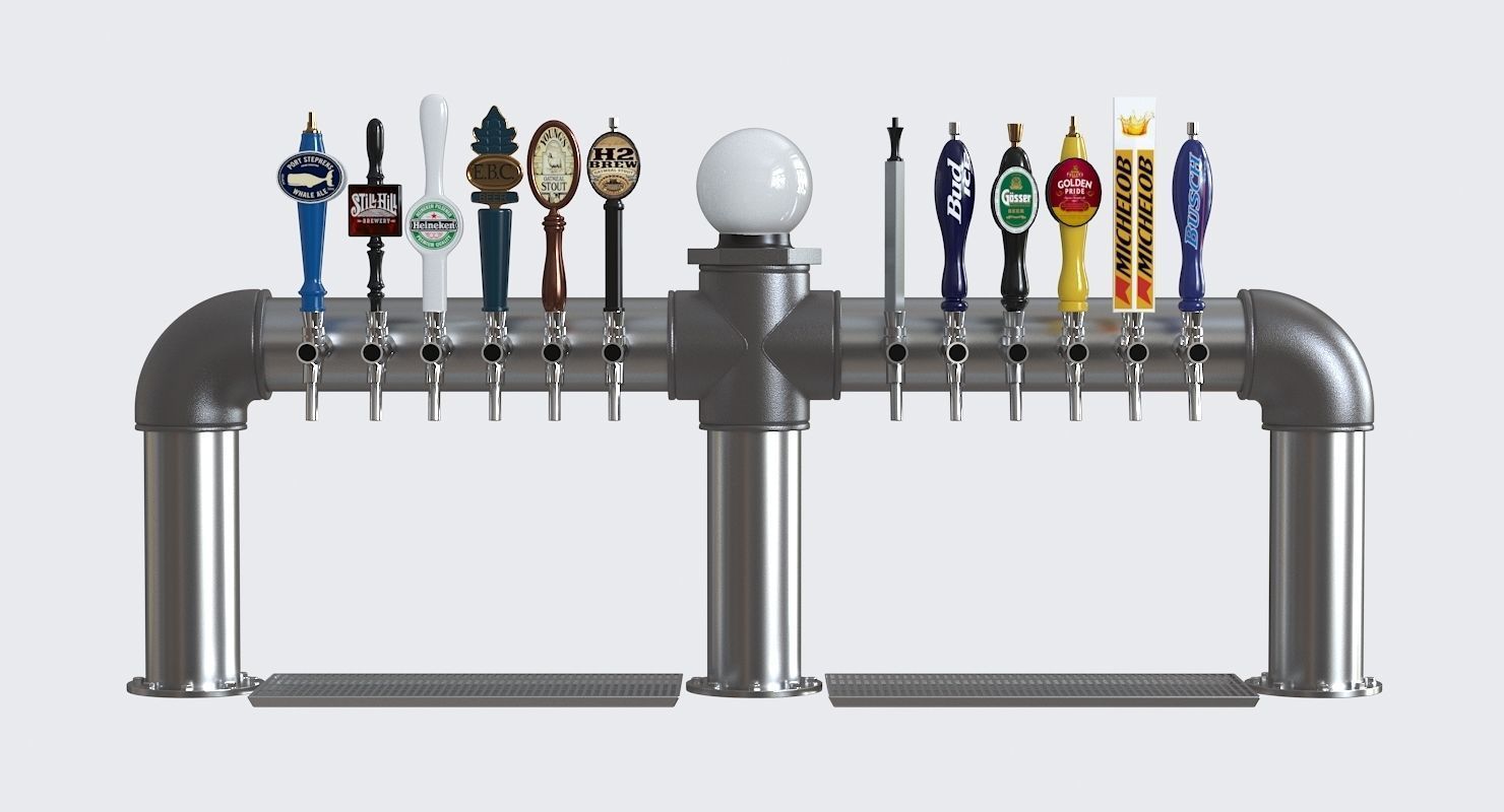 Industrial Pipe Draft Beer Towers 2 3D model_2
