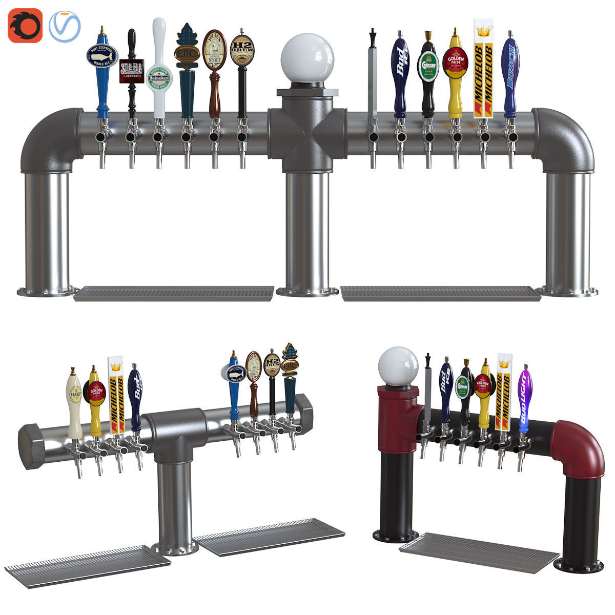 Industrial Pipe Draft Beer Towers 2