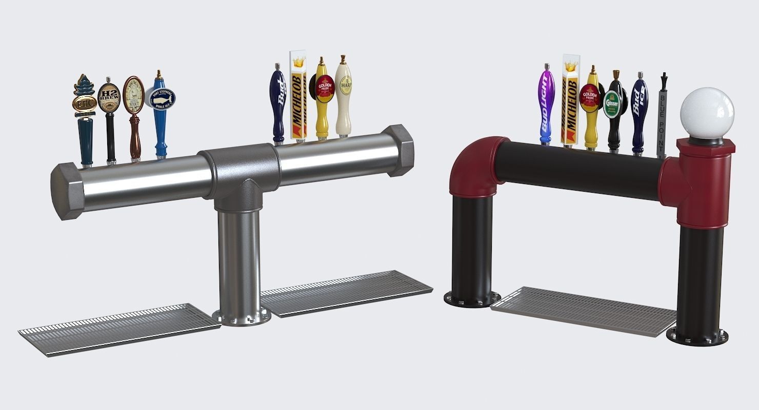 Industrial Pipe Draft Beer Towers 2 3D model_5