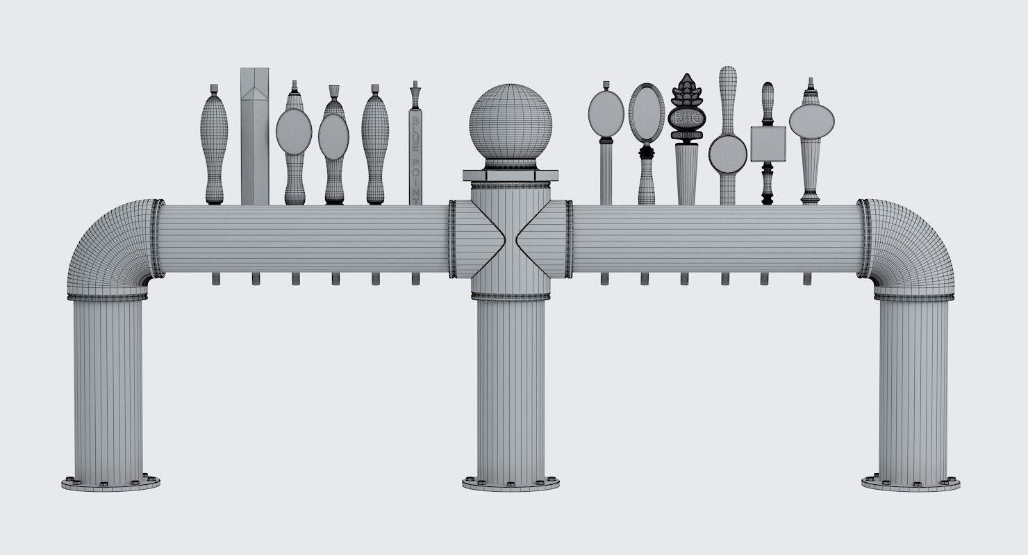 Industrial Pipe Draft Beer Towers 2 3D model_6