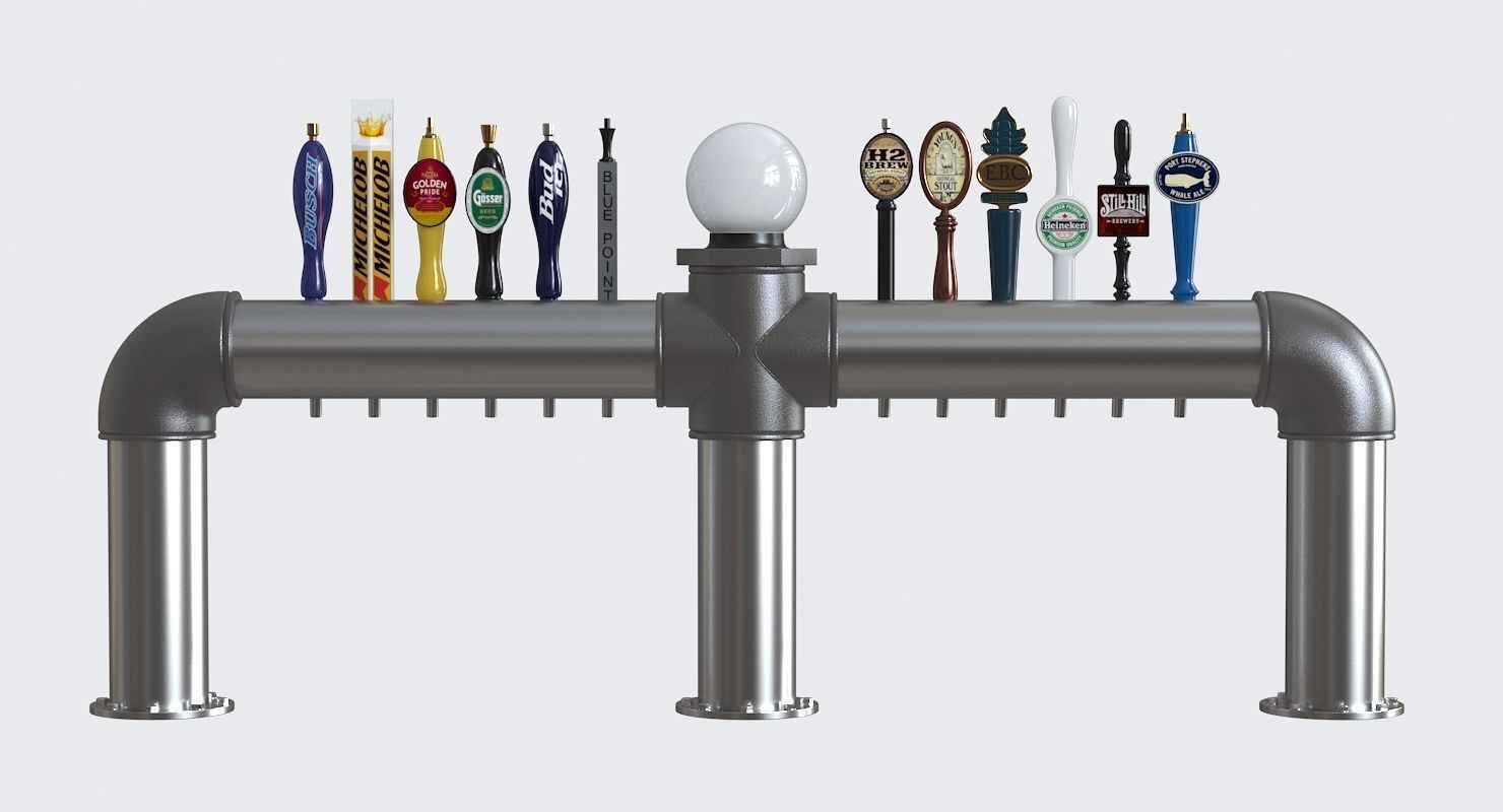 Industrial Pipe Draft Beer Towers 2 3D model_3