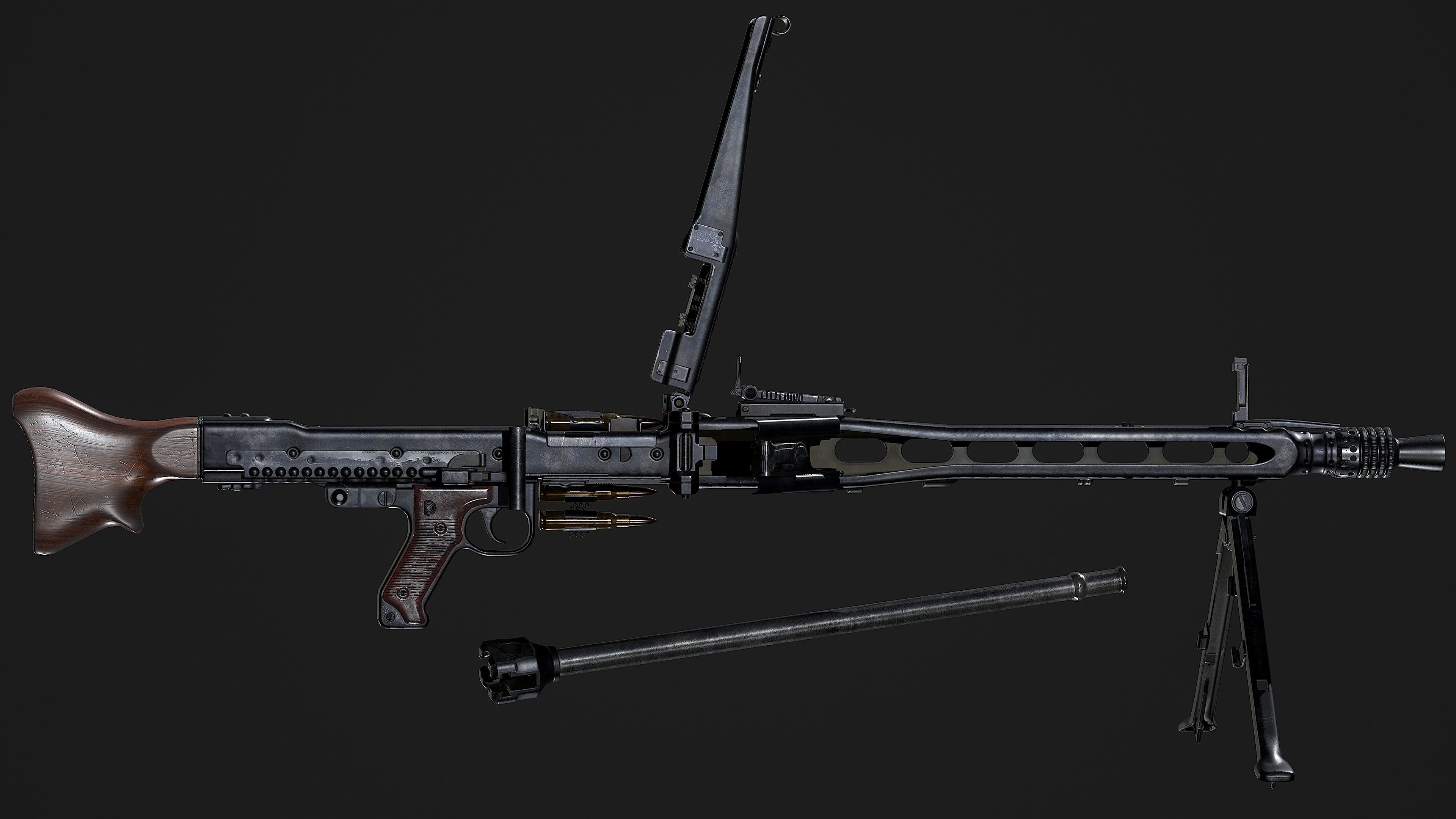 MG42 maschinengewehr 42 Low-poly 3D model_6
